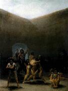 Francisco de goya y Lucientes The Yard of a Madhouse Spain oil painting artist